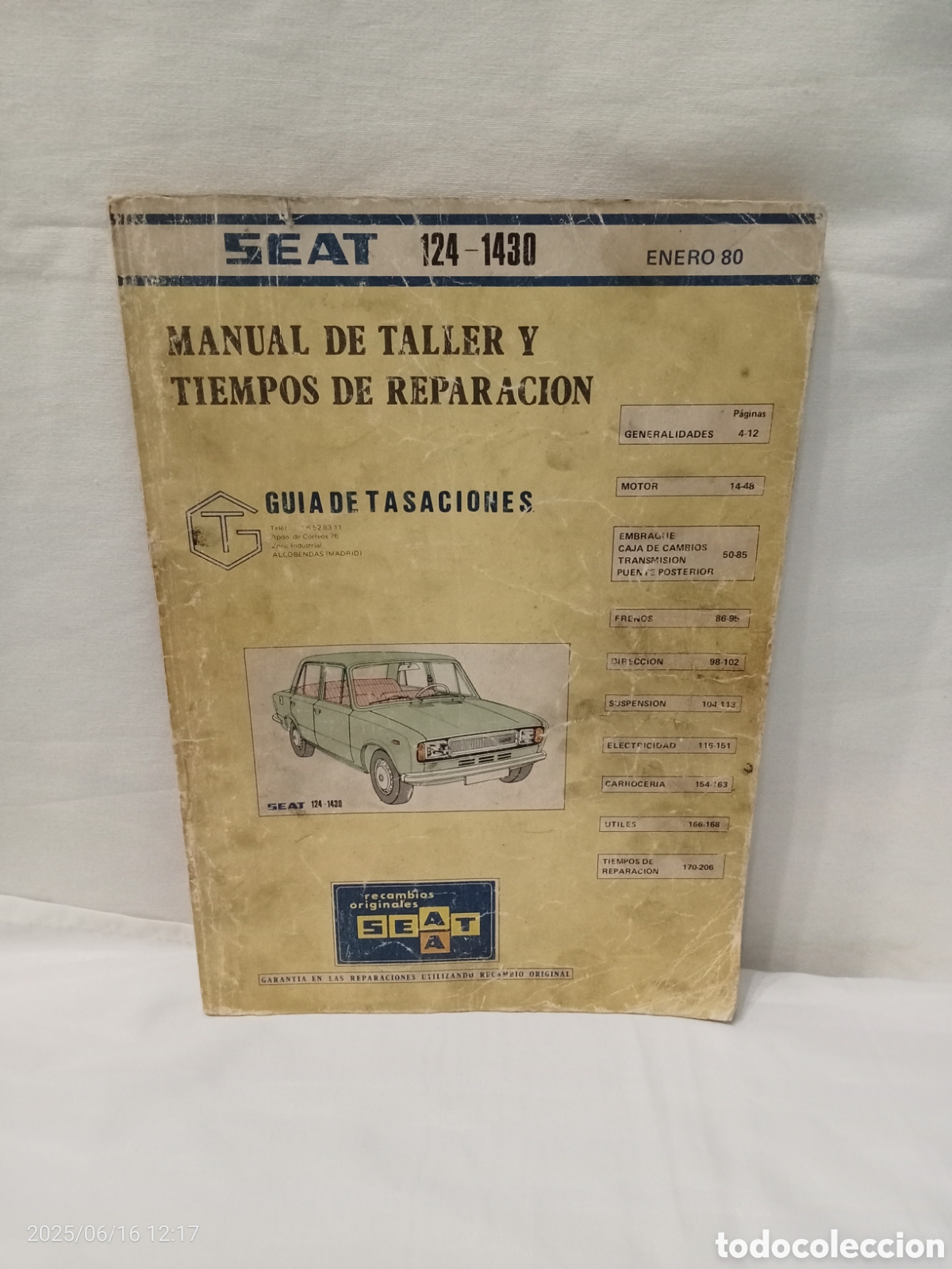Autos und Motorr&auml;der: MANUAL SEAT 132 TALLER Y TIEMPOS DE REPARACI&Oacute;N ENERO 80