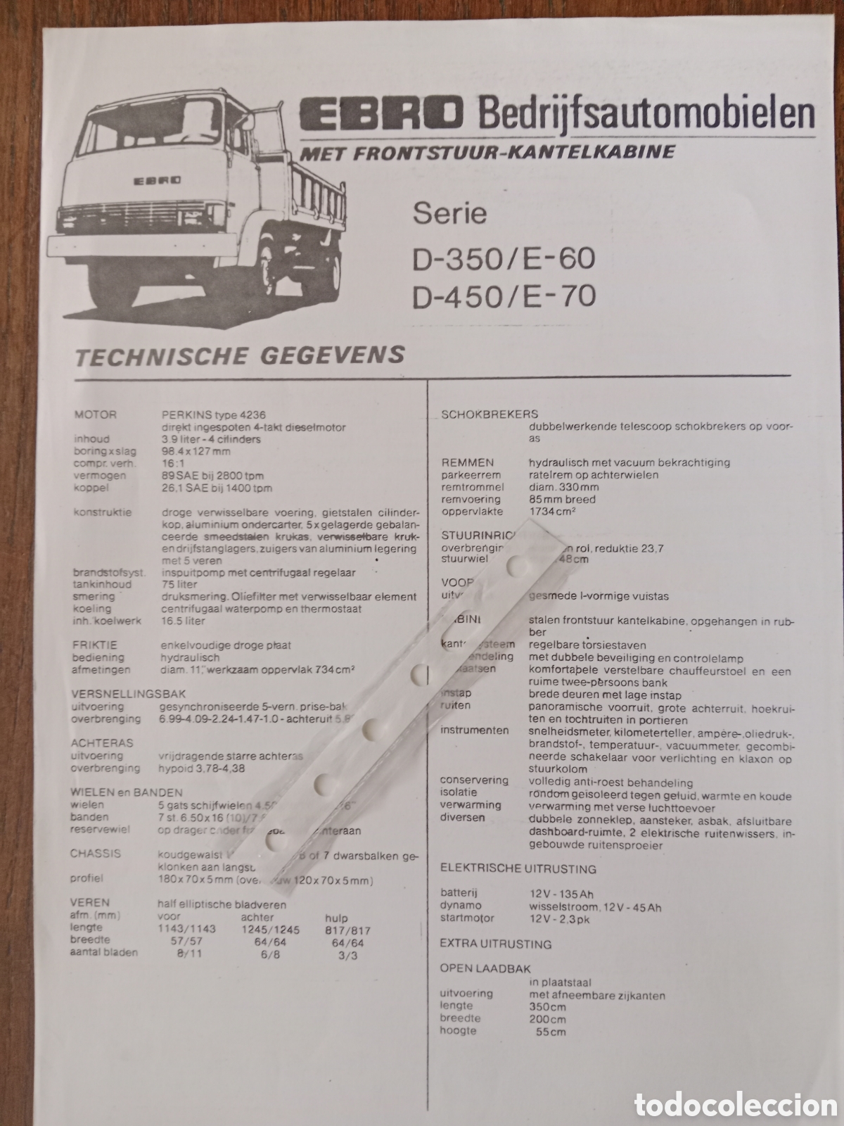 Carros e motociclos: Ficha datos t&eacute;cnicos cami&oacute;n Ebro Serie D motor ib&eacute;rica
