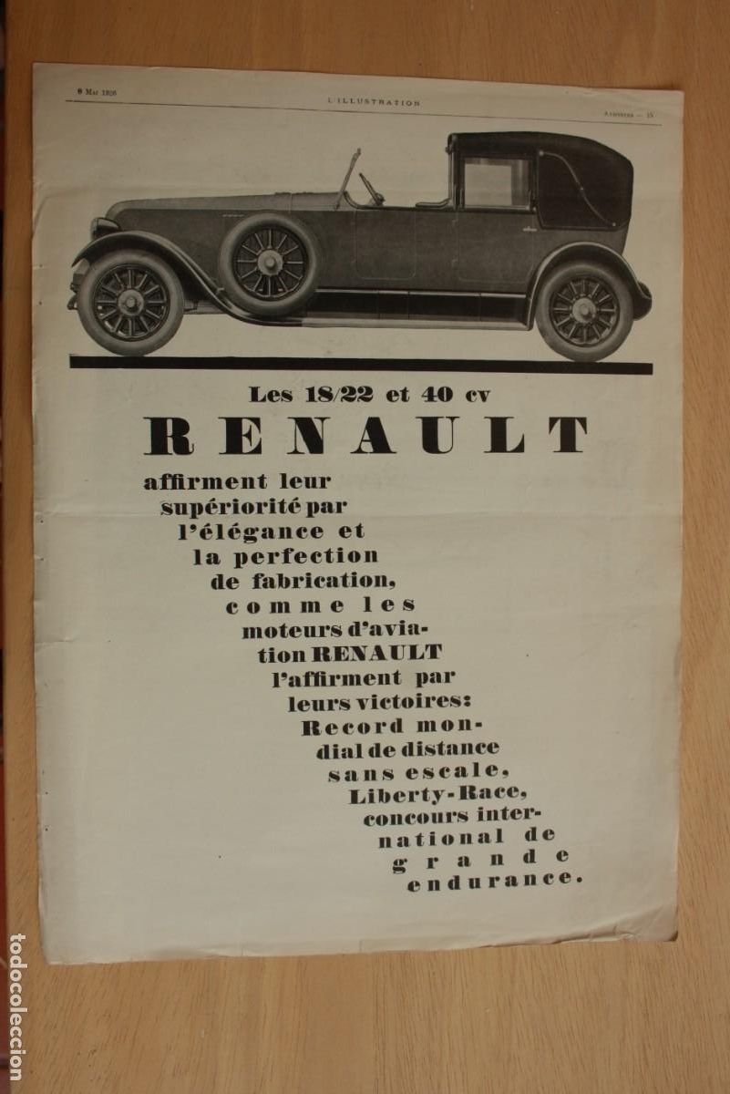 Carros e motociclos: &rdquo;Les 18/22 et 40 RENAULT&rdquo; y &rdquo;SAINT-DIDIER&rdquo;. P&aacute;gina ORIGINAL DE L'ILLUSTRATION 1926