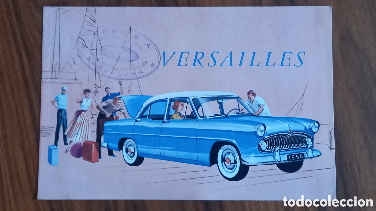 Automobili e Motociclette: SIMCA VERSAILLES. Folleto d&iacute;ptico en espa&ntilde;ol. A&ntilde;o 1956. Perfecto. 36 ctms abierto