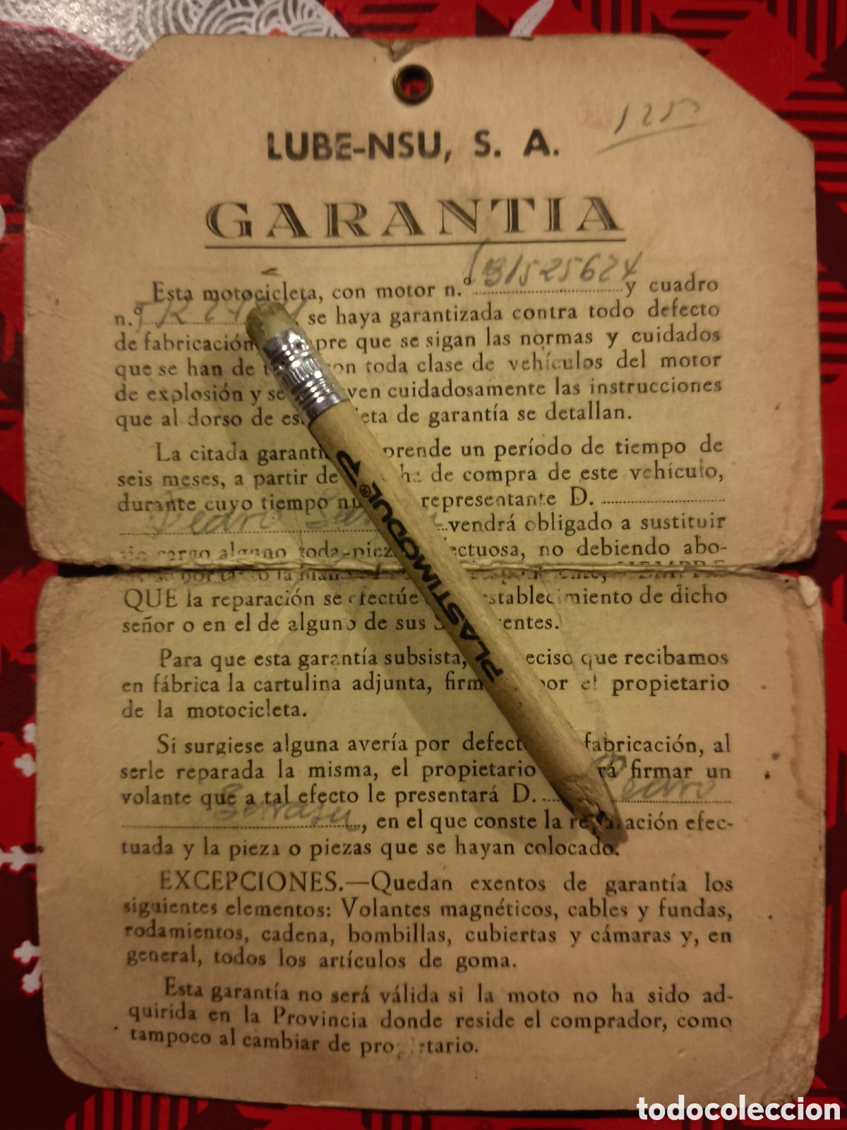 Cars and Motorcycles: Garant&iacute;a moto antigua lube nsu
