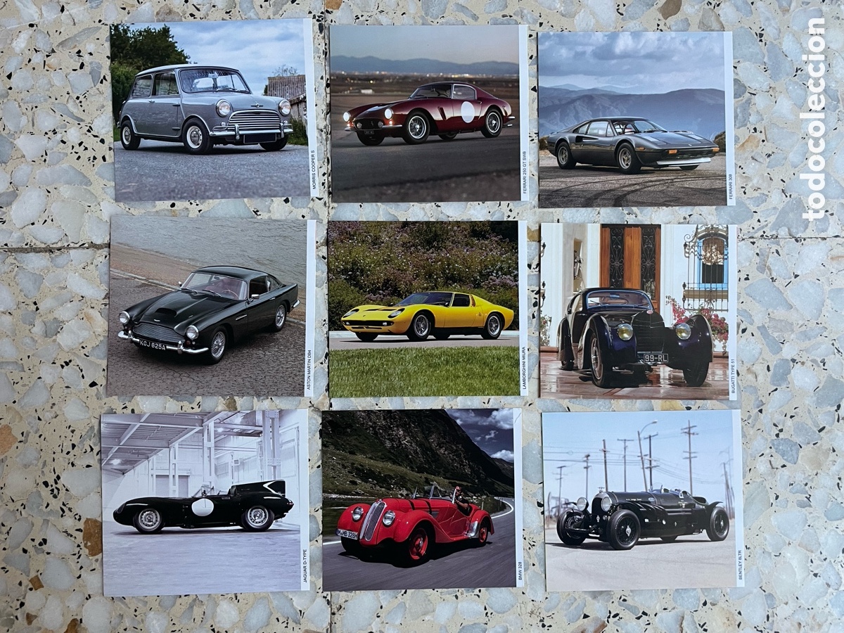 Voitures et Motocyclettes: 9 fotos de coches antiguos ( recorte de calendario )