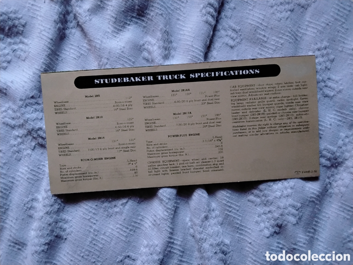 Coches y motocicletas: CATALOGO CAMION STUDEBAKER - Foto 6