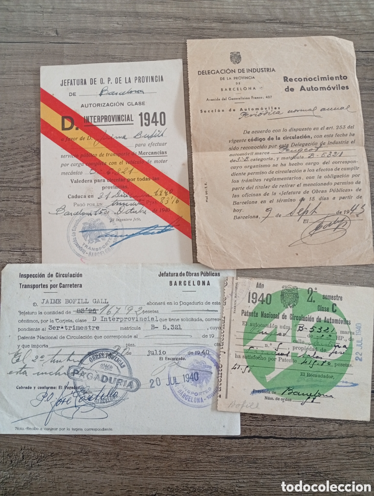 Voitures et Motocyclettes: Carnet y documentos circulaci&oacute;n de autom&oacute;viles post guerra civil.peugot. coches cl&aacute;sicos.barcelona