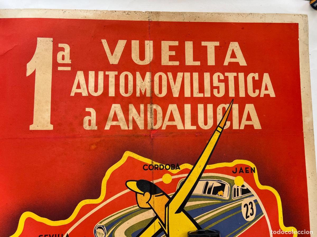 Autos und Motorr&auml;der: CARTEL ORIGINAL 1&ordf; VUELTA AUTOMOVILISTA A ANDALUCIA 1954 CADIZ