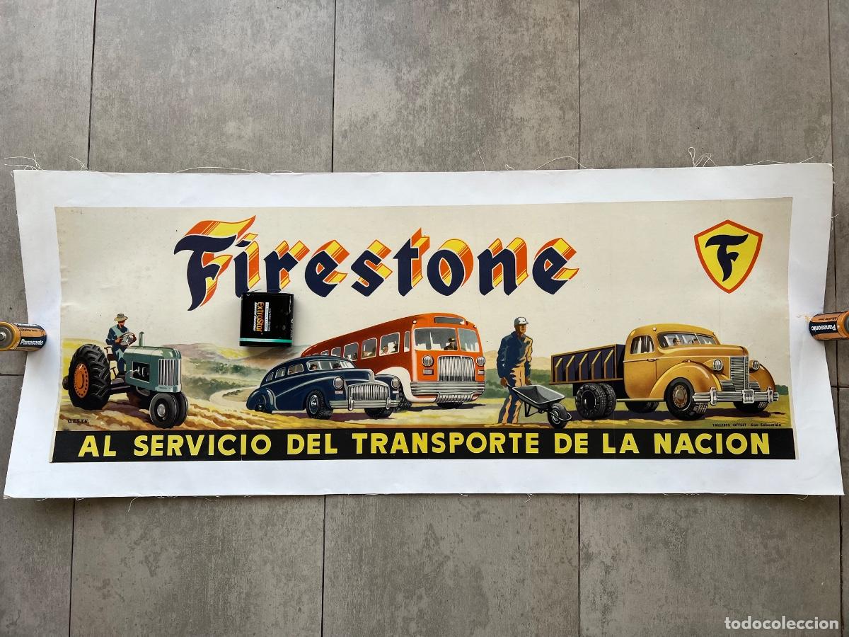 Autos und Motorr&auml;der: CARTEL ORIGINAL FIRESTONE TALLERES OFF SET SAN SEBASTIAN