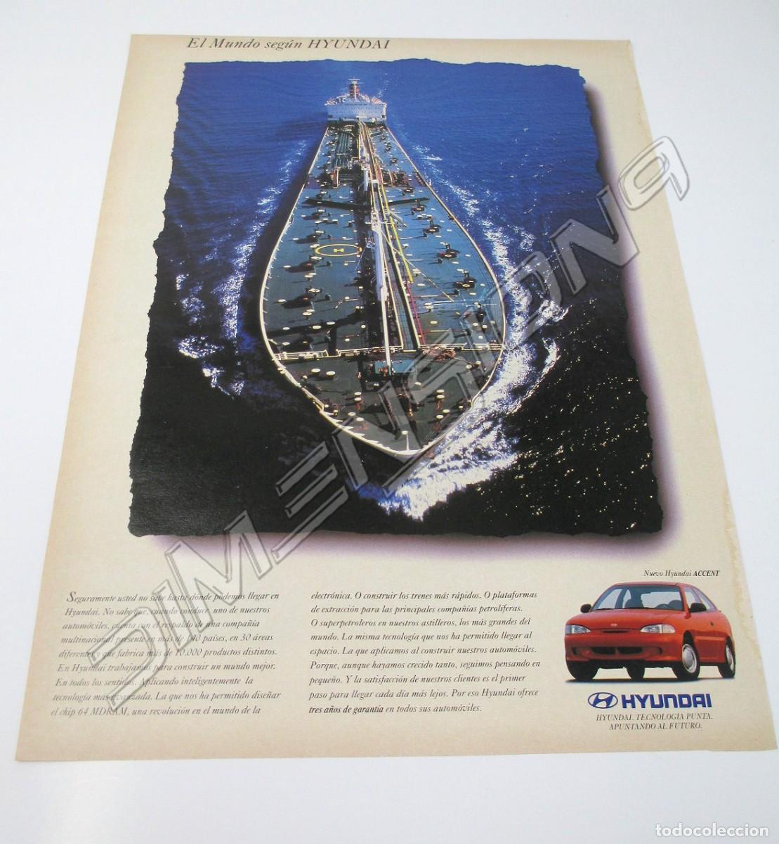 Automobili e Motociclette: Gran Anuncio Publicidad de Prensa - Hyundai Accent de 1994 - Mide 37 x 28 cm.