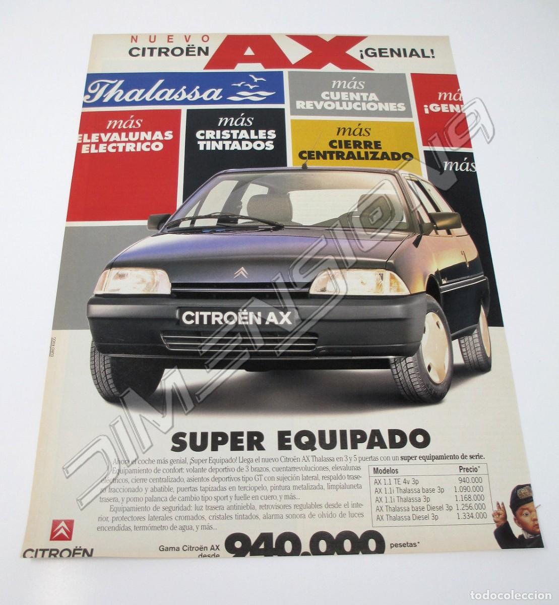 Automobili e Motociclette: Gran Anuncio Publicidad de Prensa - Citro&euml;n AX de 1994 - Mide 37 x 27 cm.