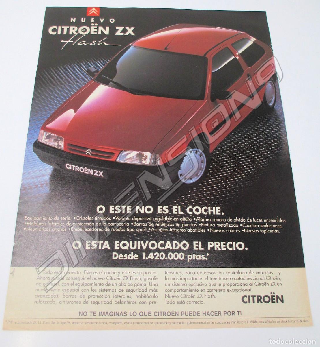 Automobili e Motociclette: Gran Anuncio Publicidad de Prensa - Citro&euml;n ZX de 1994 - Mide 37 x 28 cm.