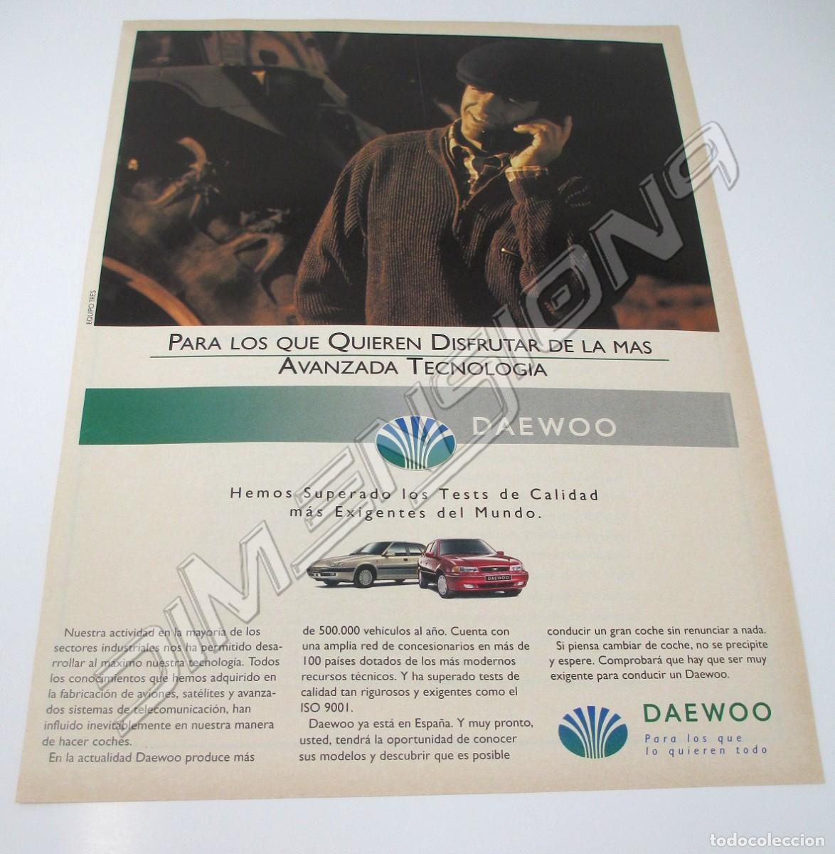 Automobili e Motociclette: Gran Anuncio Publicidad de Prensa - Daewoo de 1994 - Mide 37 x 28 cm. Aproximadamente