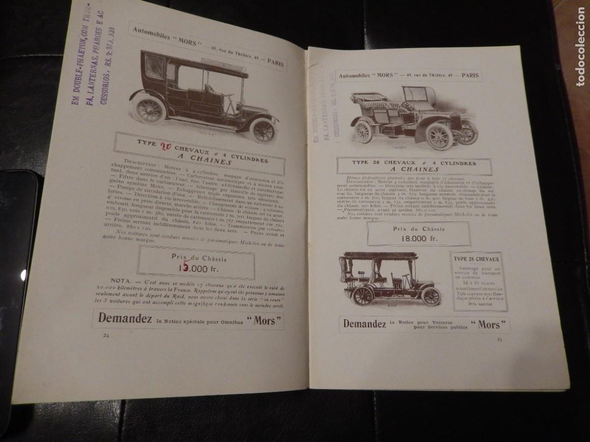 Coches y Motocicletas: 1907 CAT&Aacute;LOGO COCHES MORS - CATALOGUE AUTOMOBILES MORS 1907