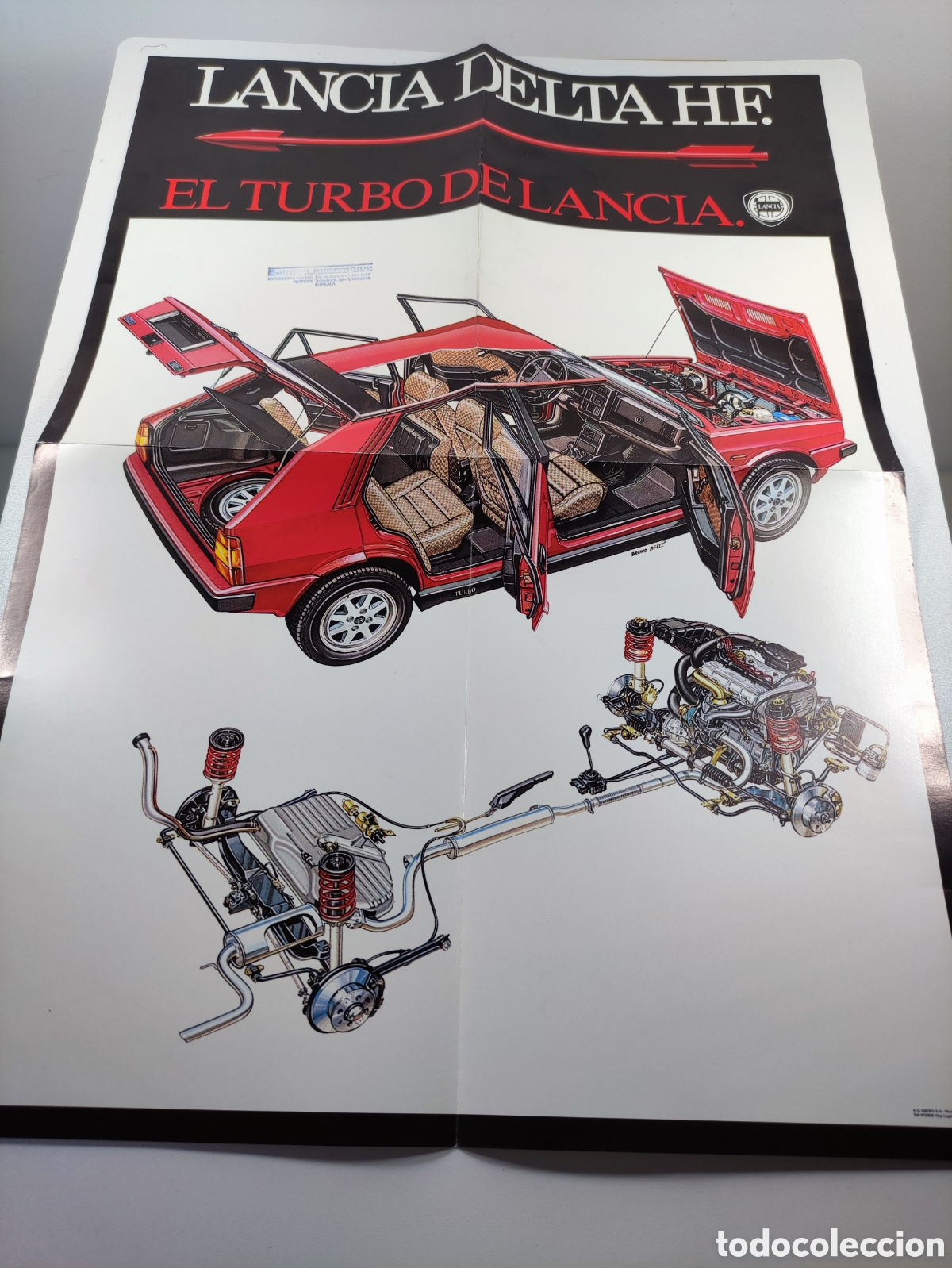 Coches y Motocicletas: Poster Lancia Delta HF Turbo mide 58 x 41 cm