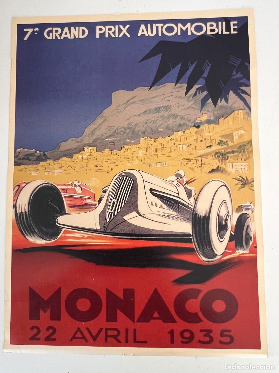 Coches y Motocicletas: POSTER 7&ordm; GRAND PRIX AUTOMOBILE MONACO 1935 REPRODUCCION
