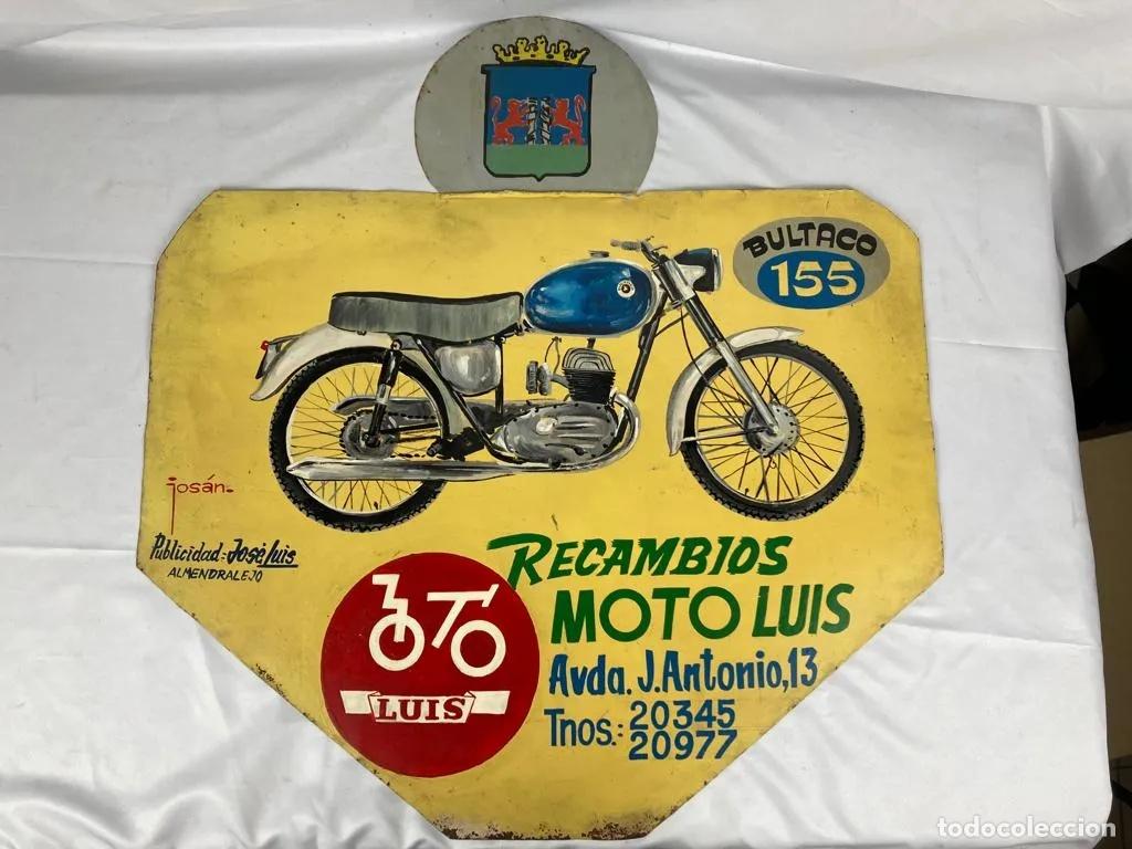 Coches y Motocicletas: Cartel de chapa &rdquo;Recambios Moto Luis&rdquo;
