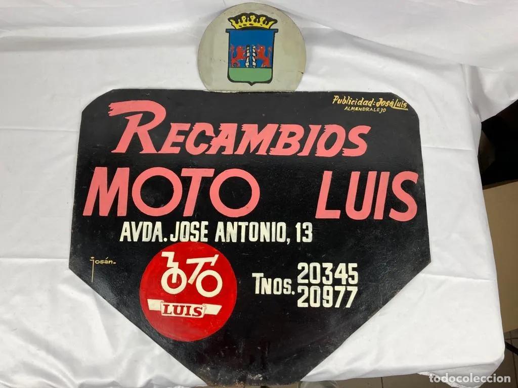 Coches y Motocicletas: Cartel de chapa &rdquo;Recambios Moto Luis&rdquo;