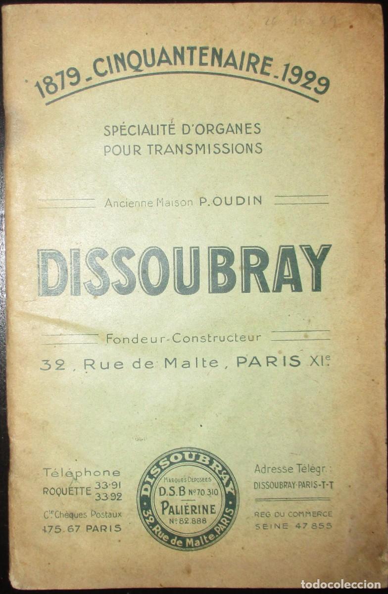 Coches y Motocicletas: CAT&Aacute;LOGO DISSOUBRAY DE PIEZAS PARA TRANSMISIONES. ORIGINAL DE 1929.
