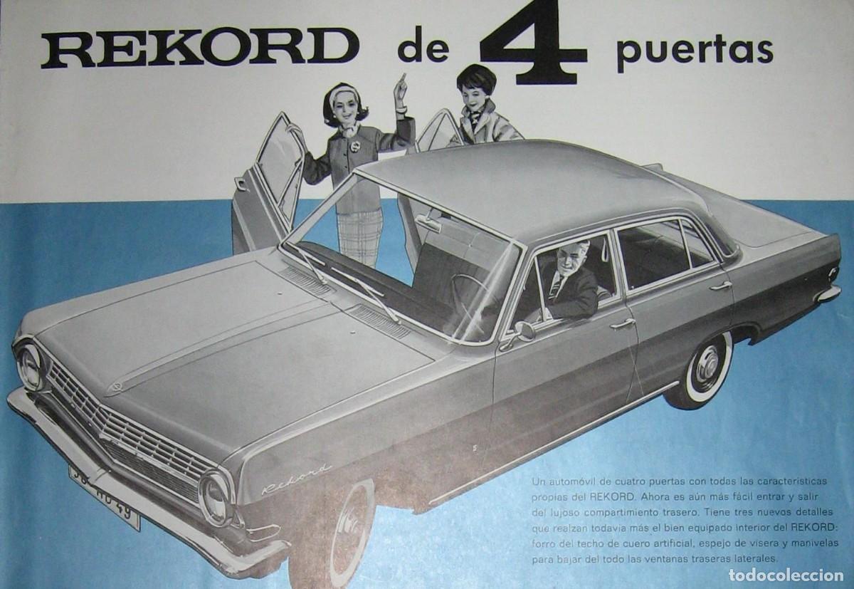 Coches y Motocicletas: OPEL REKORD. D&Iacute;PTICO PUBLICITARIO ORIGINAL DE LOS A&Ntilde;OS 60.