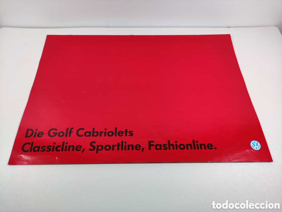 Coches y Motocicletas: Raro catalogo Volkswagen Golf cabriolet 1992 sales brochure en alem&aacute;n gran formato