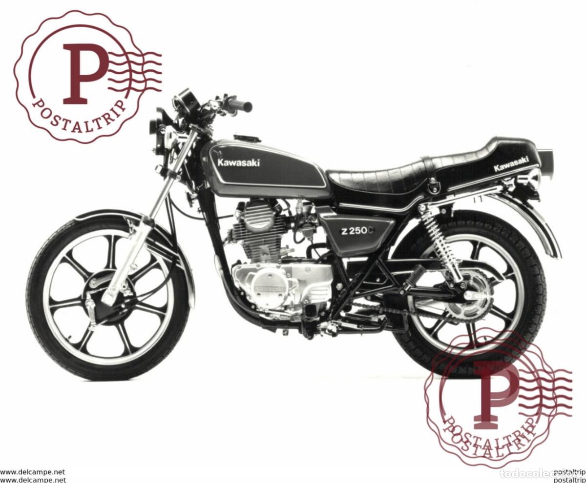 Voitures et Motocyclettes: KAWASAKI Z 250 C 17*22cm+- Moto MOTOCROSS MOTORCYCLE Douglas J Jackson archive of motorcycles