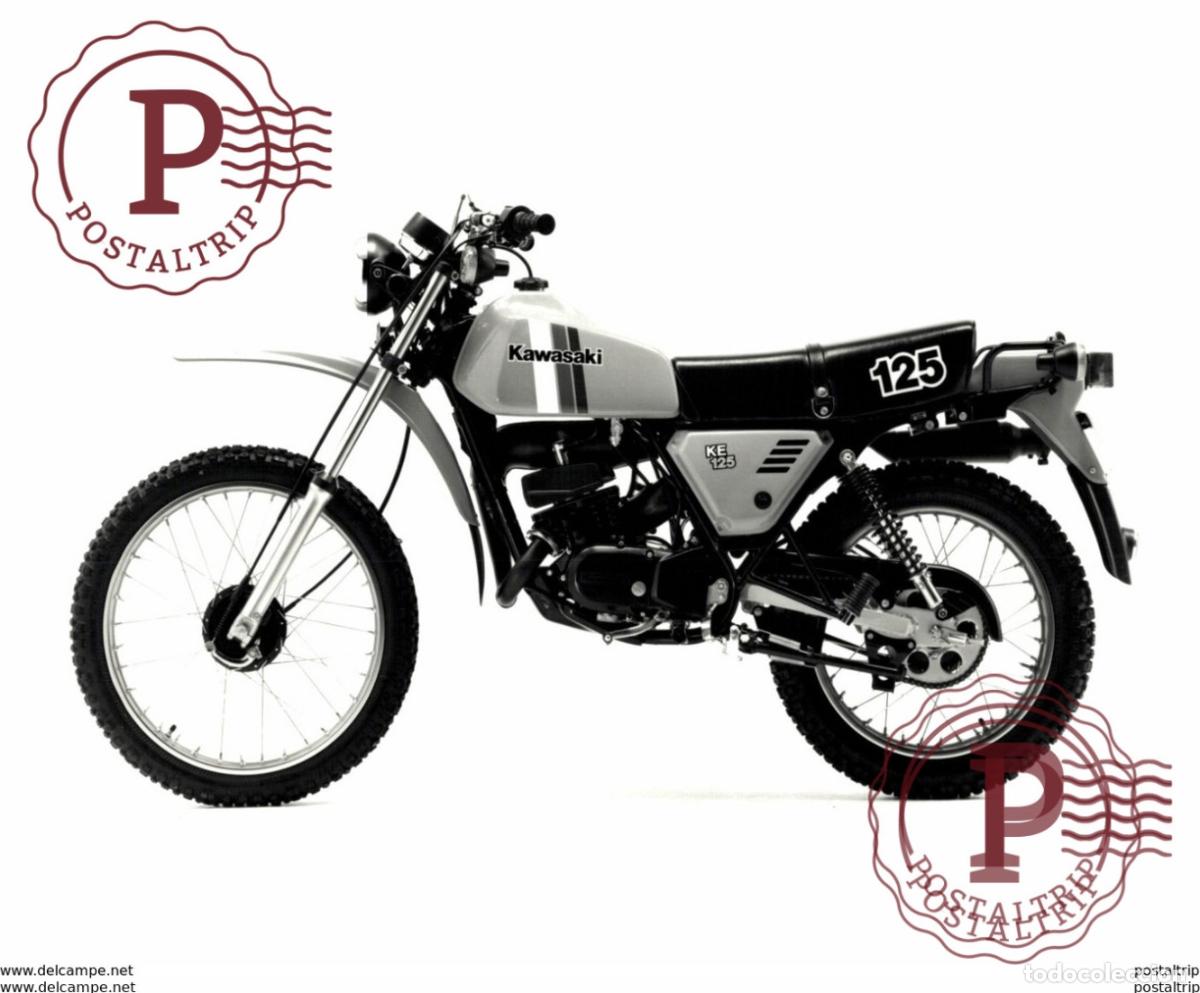 Voitures et Motocyclettes: KAWASAKI KE 125 17*22cm+- Moto MOTOCROSS MOTORCYCLE Douglas J Jackson archive of motorcycles