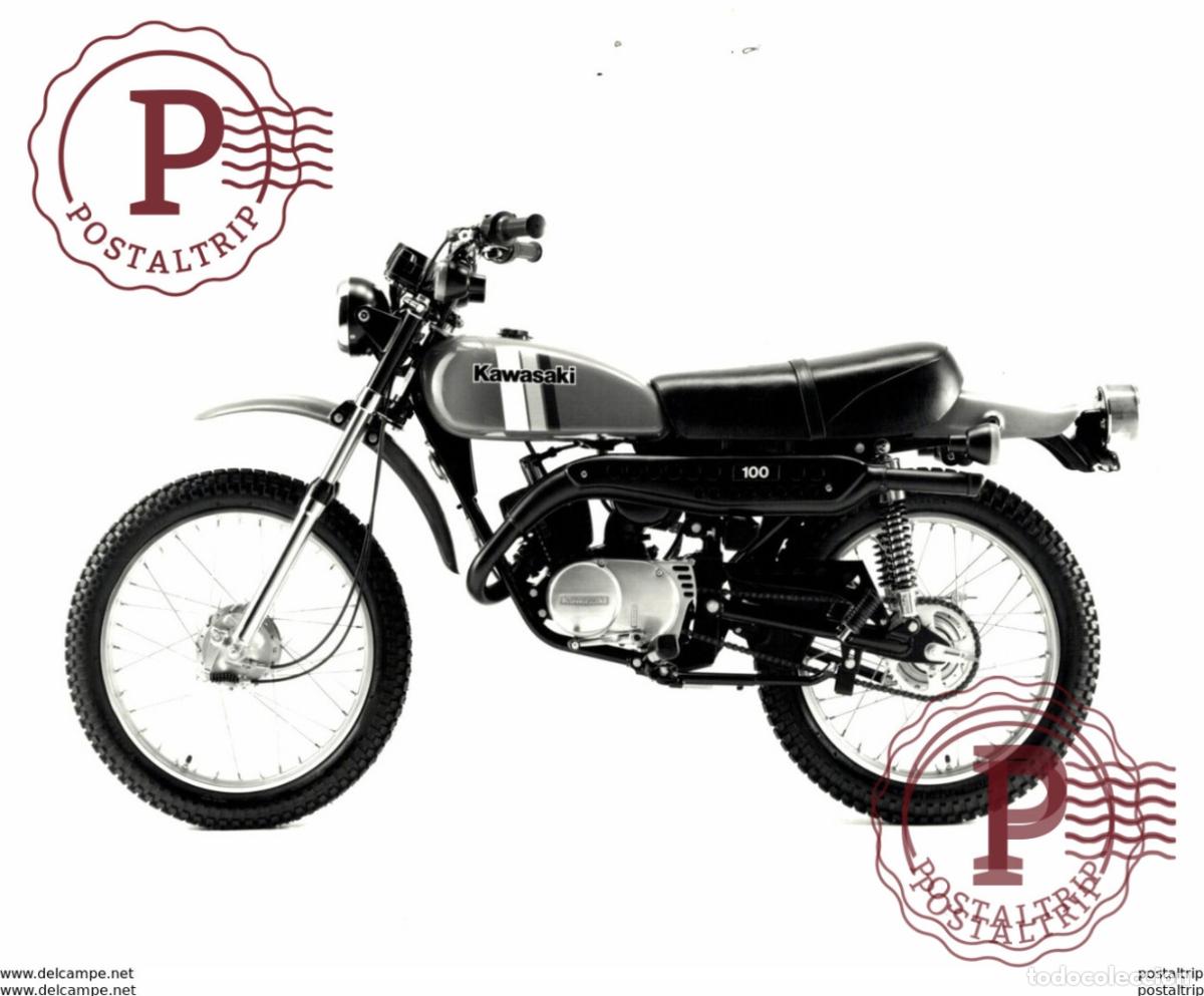Voitures et Motocyclettes: KAWASAKI 100 17*22cm+- Moto MOTOCROSS MOTORCYCLE Douglas J Jackson archive of motorcycles