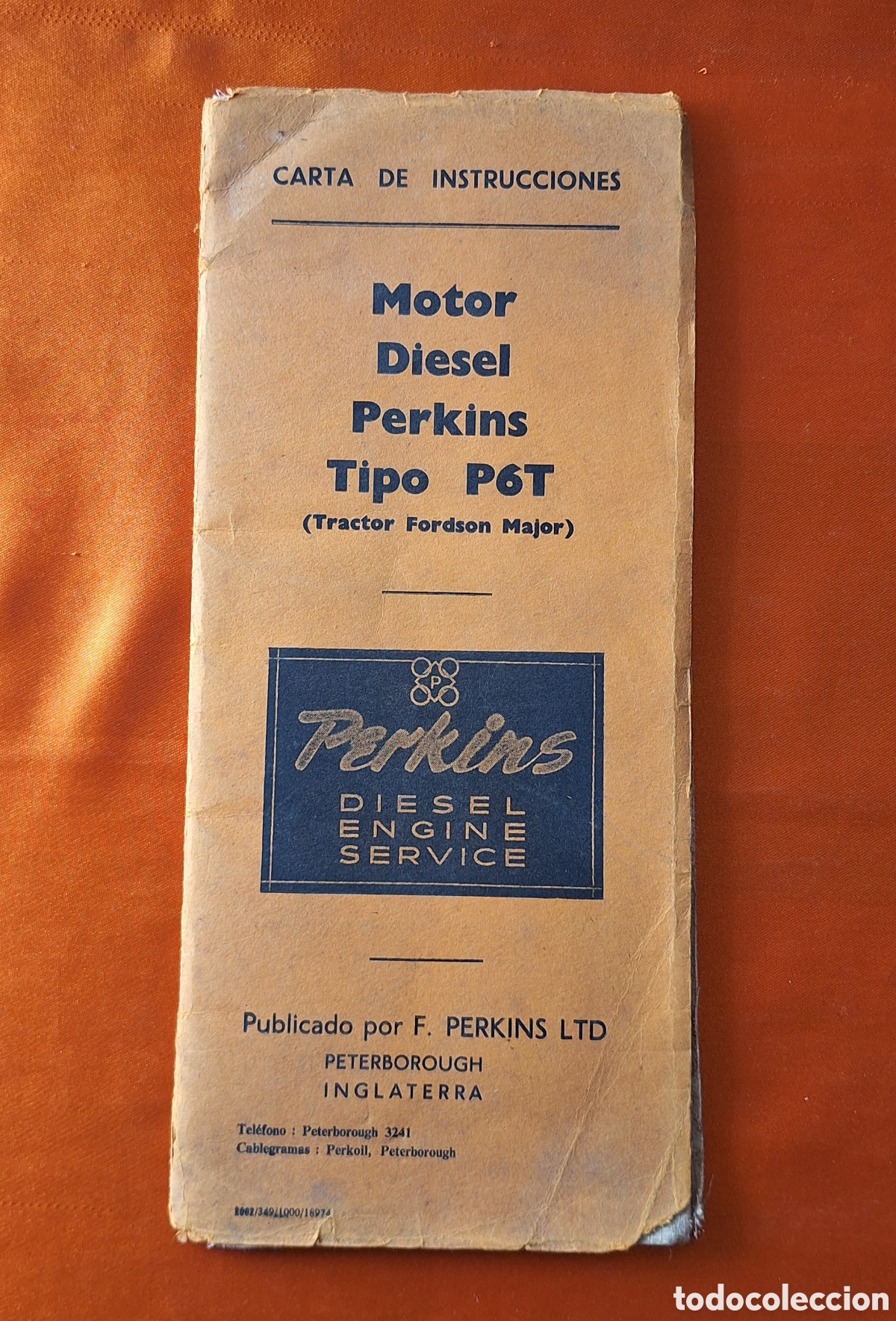 Coches y Motocicletas: Antigua Carta de Instrucciones Motor Diesel Perkins Tractor Fordson Major