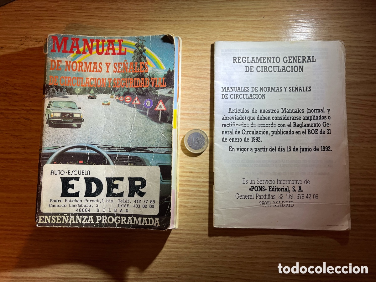Coches y Motocicletas: Manual de Normas y Se&ntilde;ales de Circulaci&oacute;n y Seguridad Vial+ANEXO. Auto Escuela EDER,Bilbao. A&ntilde;o 1990