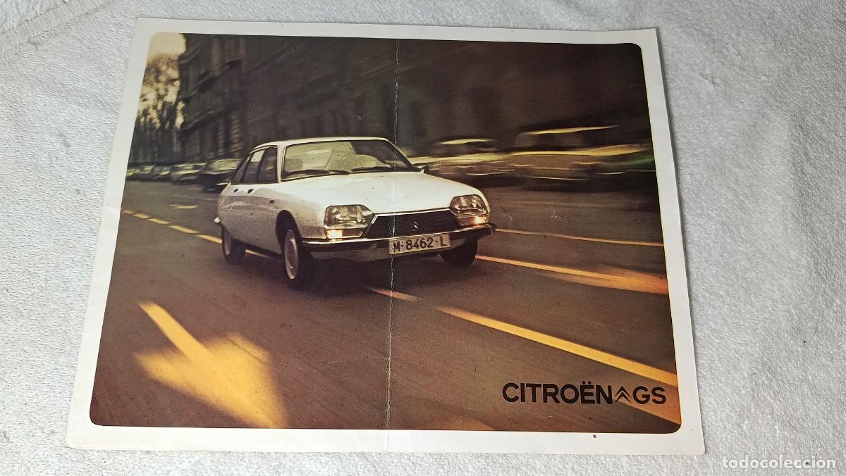 Coches y Motocicletas: ANTIGUO FOLLETO PUBLICITARIO DESPLEGABLE FICHA TECNICA CITROEN GS A&Ntilde;O 1973
