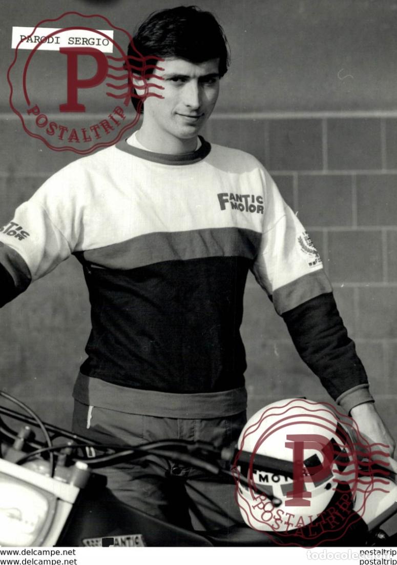 Coches y Motocicletas: RIDER PARODI SERGIO FANTIC MOTOR 18*12cm+- Moto MOTOCROSS MOTORCYCLE Douglas J Jackson archive of mo