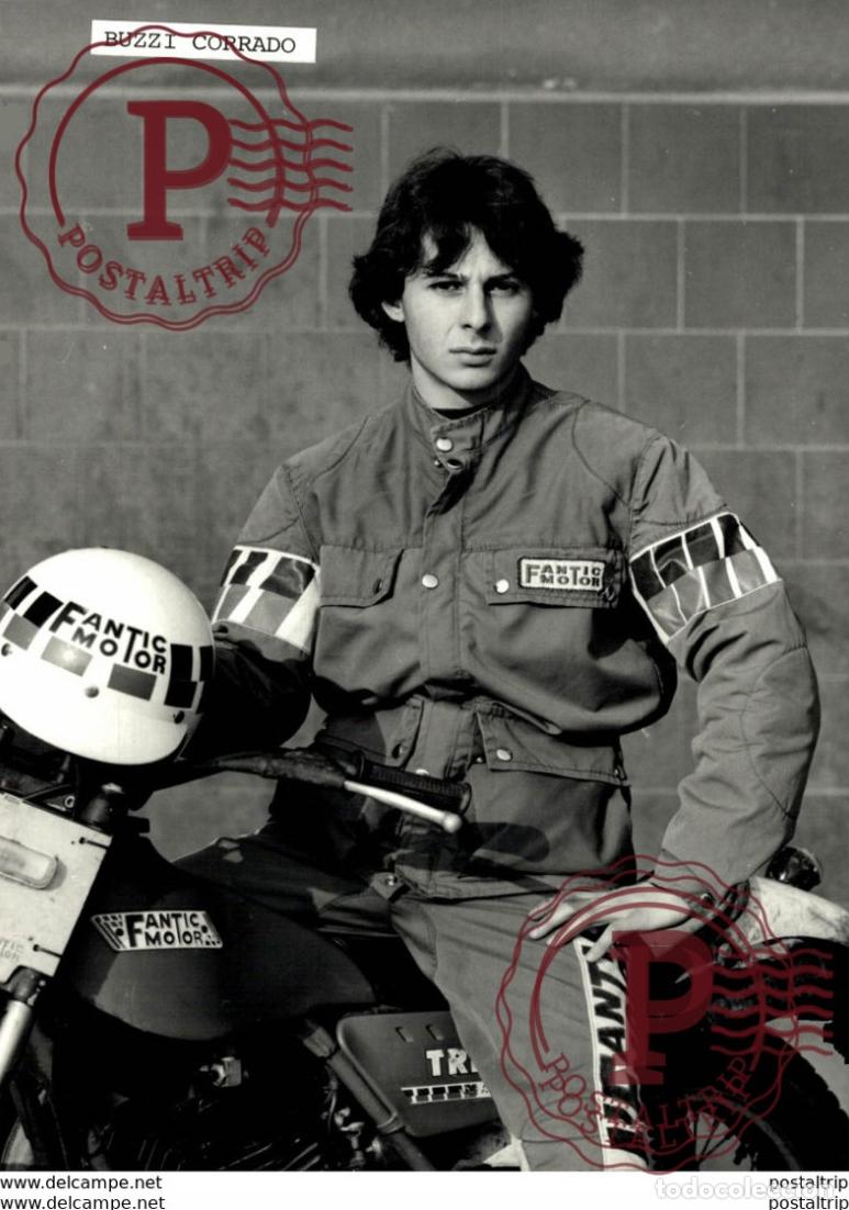 Coches y Motocicletas: RIDER BUZZI CORRADO FANTIC MOTOR 18*12cm+- Moto MOTOCROSS MOTORCYCLE Douglas J Jackson archive of mo