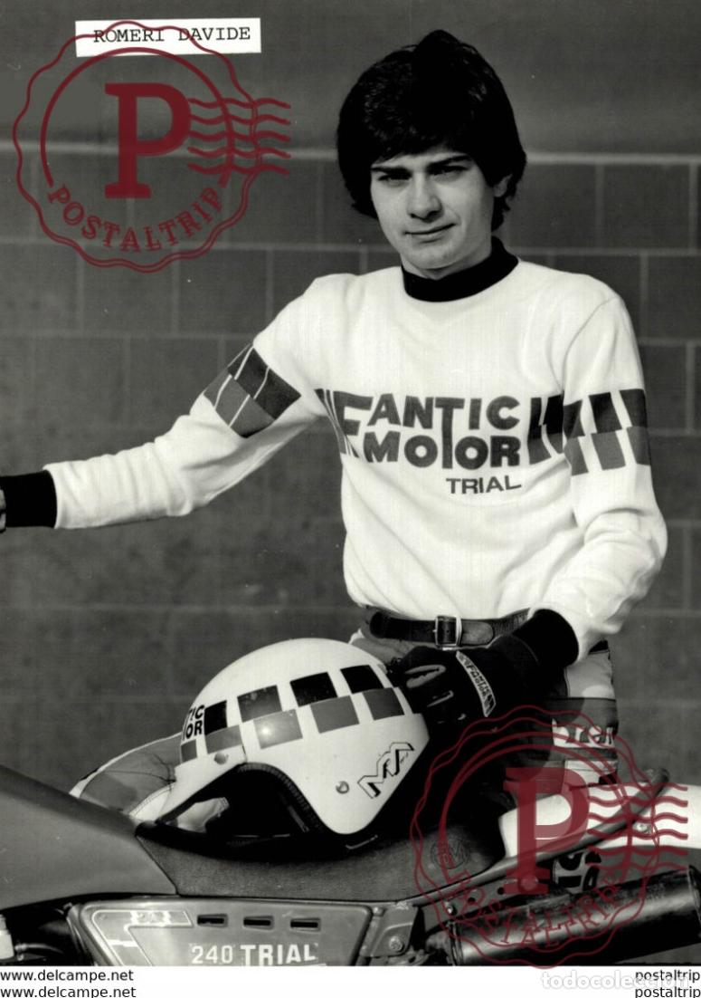 Coches y Motocicletas: RIDER ROMERI DAVIDE FANTIC MOTOR 18*12cm+- Moto MOTOCROSS MOTORCYCLE Douglas J Jackson archive of mo