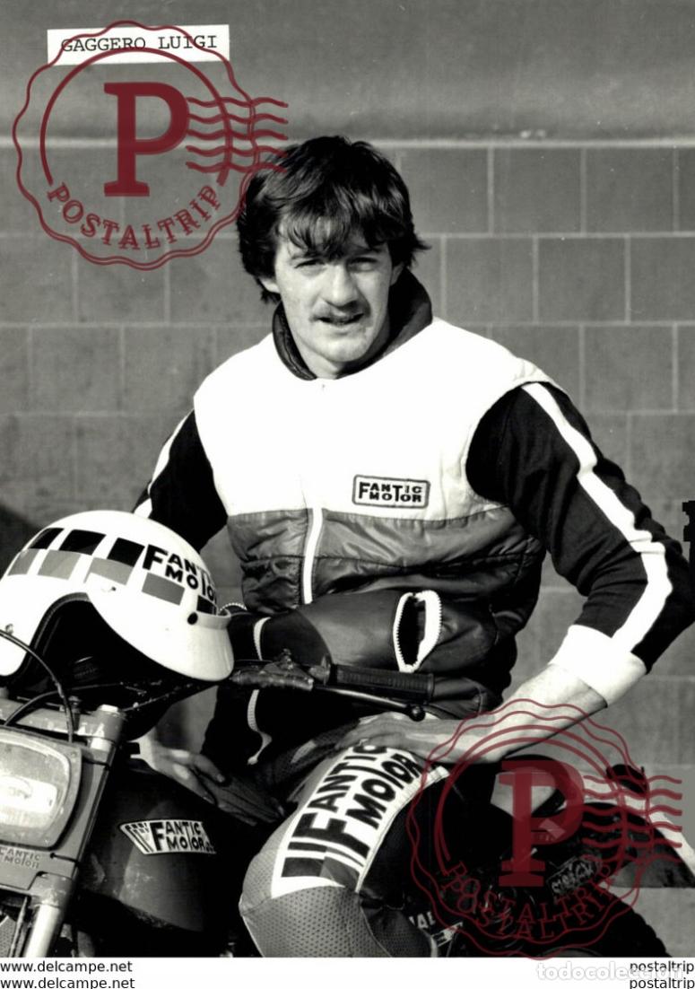 Coches y Motocicletas: RIDER GAGGERO LUIGI FANTIC MOTOR 18*12cm+- Moto MOTOCROSS MOTORCYCLE Douglas J Jackson archive of mo