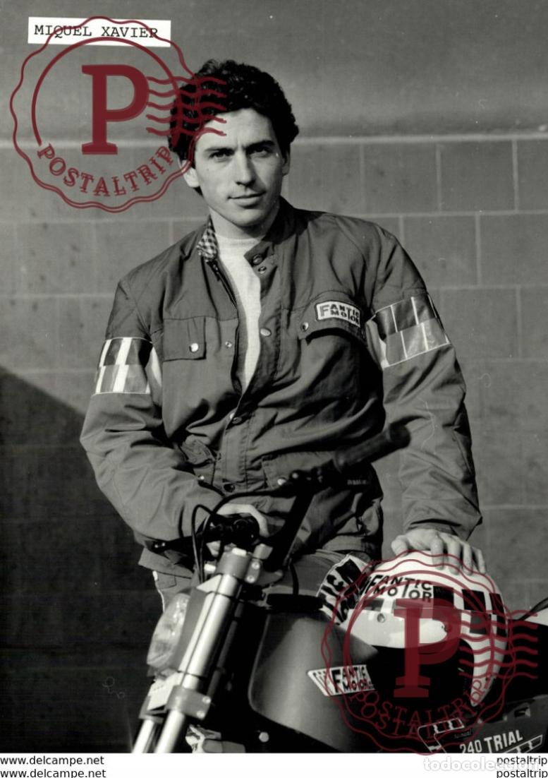 Coches y Motocicletas: RIDER MIQUEL XAVIER FANTIC MOTOR 18*12cm+- Moto MOTOCROSS MOTORCYCLE Douglas J Jackson archive of mo