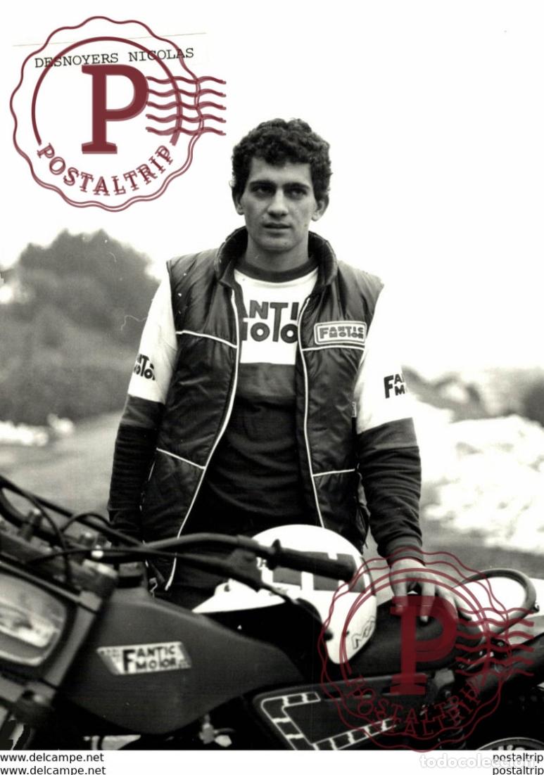 Coches y Motocicletas: RIDER DESNOYERS NICOLAS FANTIC MOTOR 18*12cm+- Moto MOTOCROSS MOTORCYCLE Douglas J Jackson archive o
