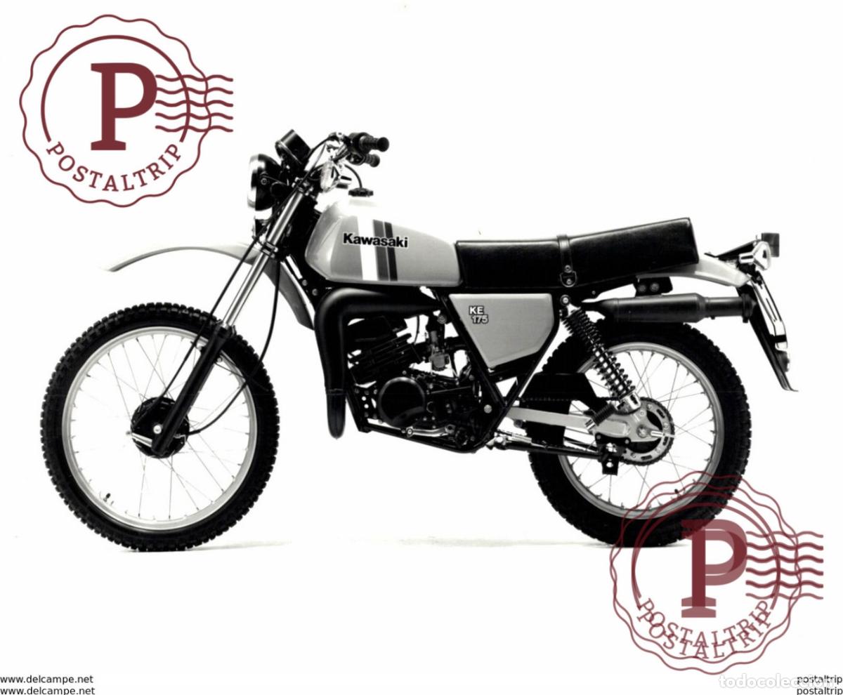Coches y Motocicletas: KAWASAKI KE175 +-20cm x 13cm Moto MOTOCROSS MOTORCYCLE Douglas J Jackson archive of motorcycles