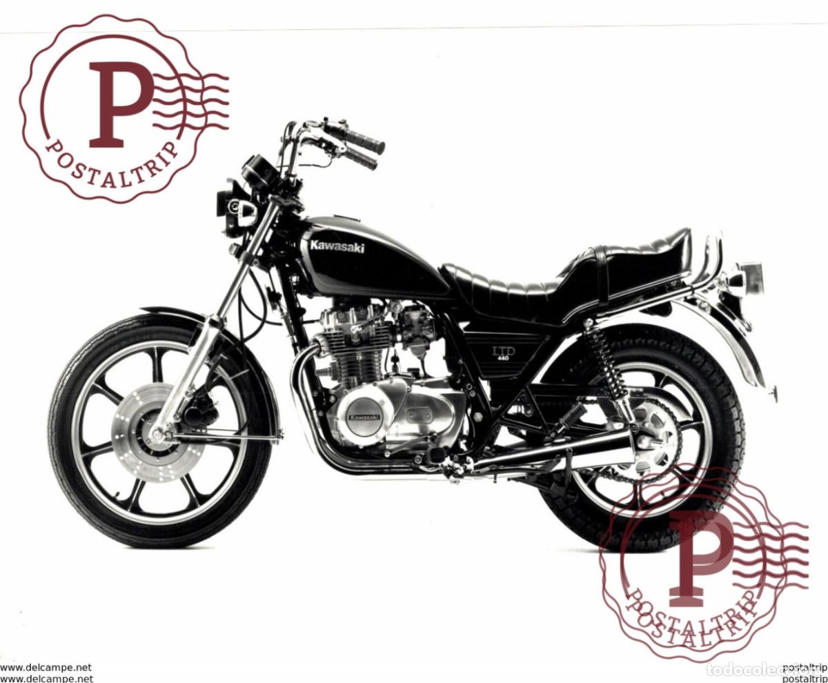 Coches y Motocicletas: KAWASAKI LTD440 +-20cm x 13cm Moto MOTOCROSS MOTORCYCLE Douglas J Jackson archive of motorcycles