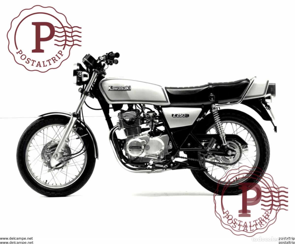 Coches y Motocicletas: KAWASAKI Z250B +-20cm x 13cm Moto MOTOCROSS MOTORCYCLE Douglas J Jackson archive of motorcycles
