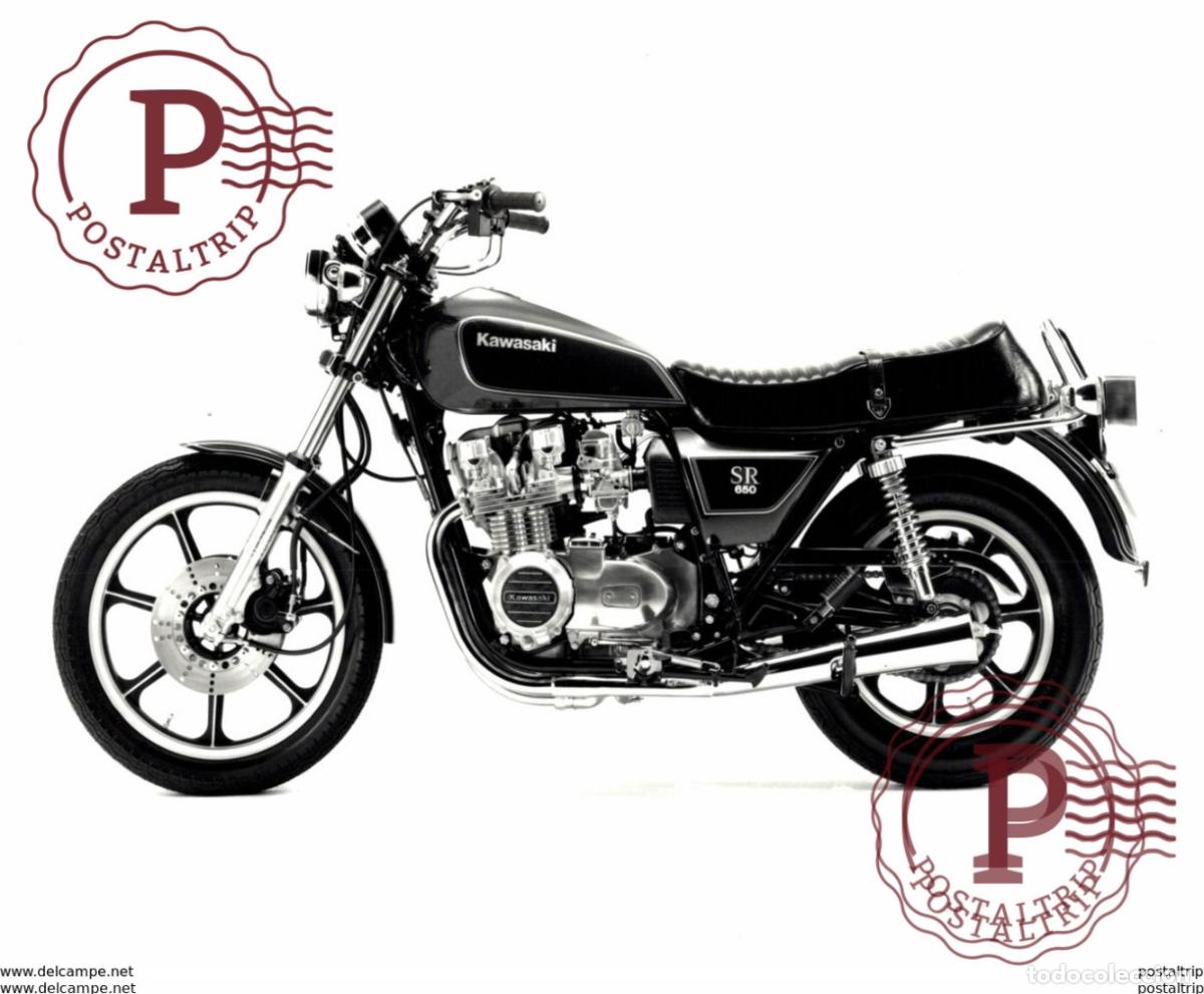 Coches y Motocicletas: KAWASAKI SR 650 +-20cm x 13cm Moto MOTOCROSS MOTORCYCLE Douglas J Jackson archive of motorcycles