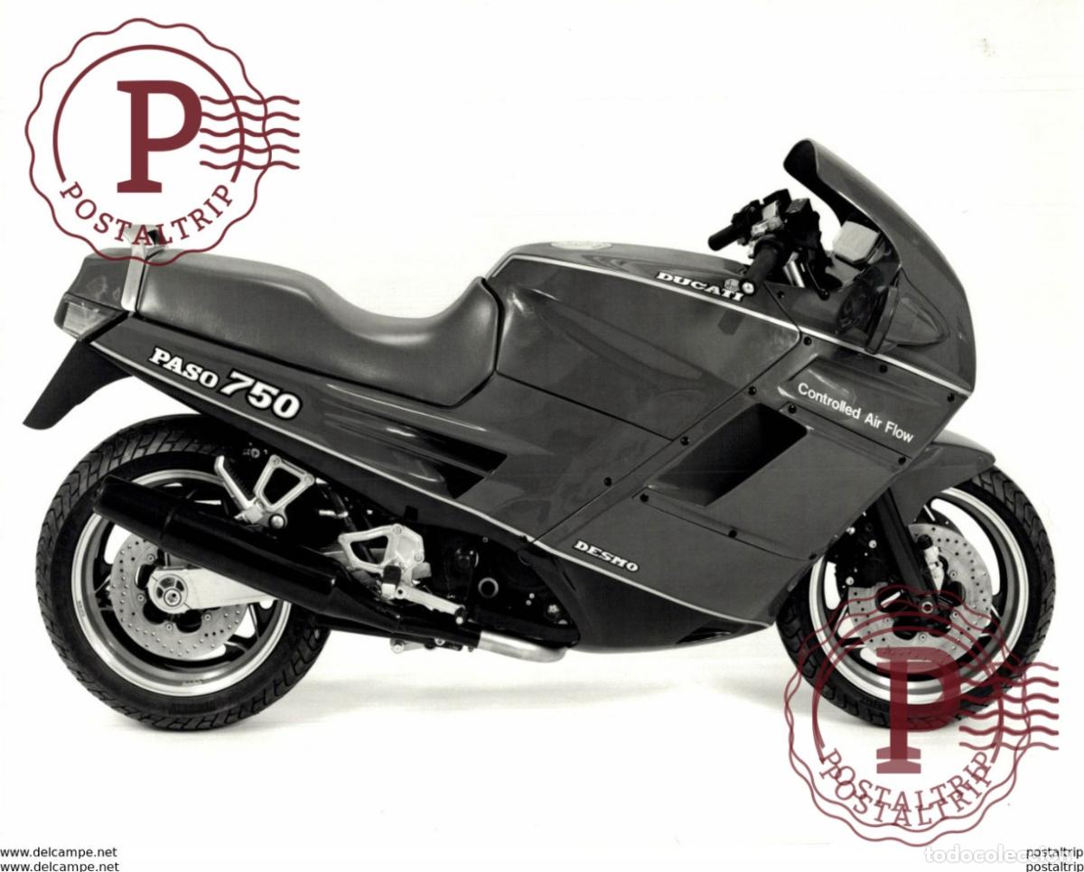 Coches y Motocicletas: DUCATI PASO 750 +-24cm x 17cm Moto MOTOCROSS MOTORCYCLE Douglas J Jackson archive of motorcycles