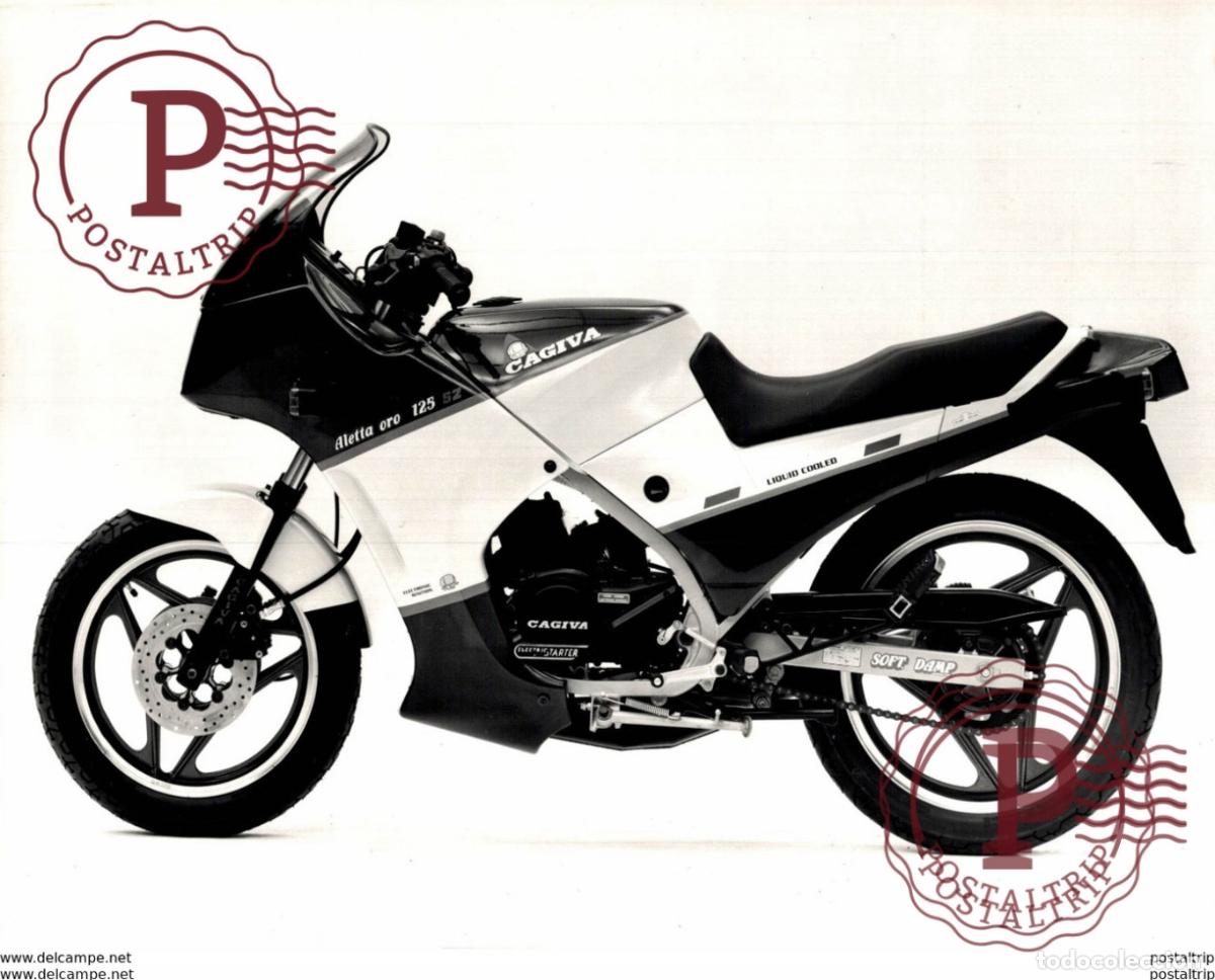 Coches y Motocicletas: CAGIVA ALETTA ORO 125 +-23cm x 17cm Moto MOTOCROSS MOTORCYCLE Douglas J Jackson archive of motorcyc