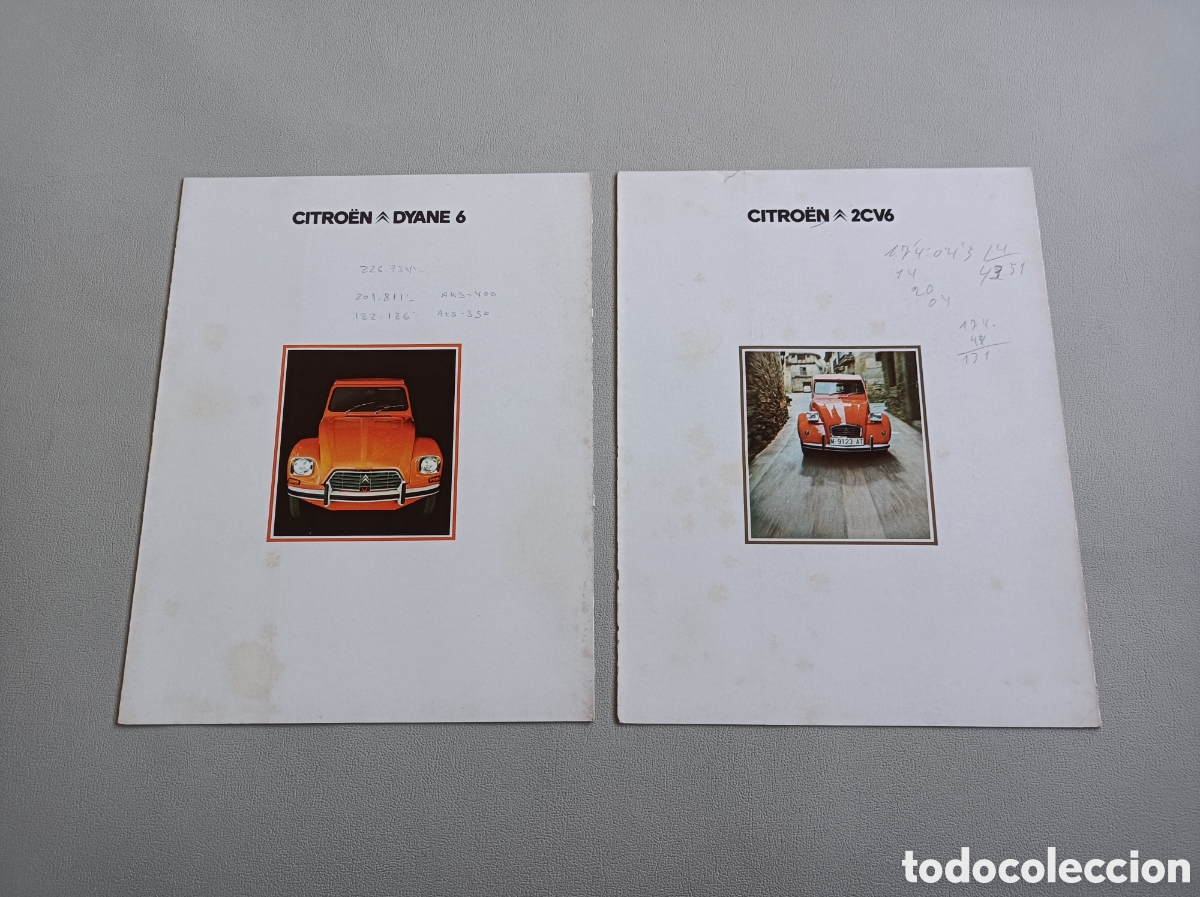 Coches y Motocicletas: Catalogos Folletos Citroen 2CV6 y Citro&euml;n Dyane 6 a&ntilde;o 1975