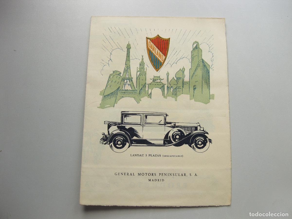 Coches y Motocicletas: CAT&Aacute;LOGO DESPLEGABLE DEL AUTOMOVIL OAKLAND LANDAU. GENERAL MOTORS PENINSULAR. MADRID