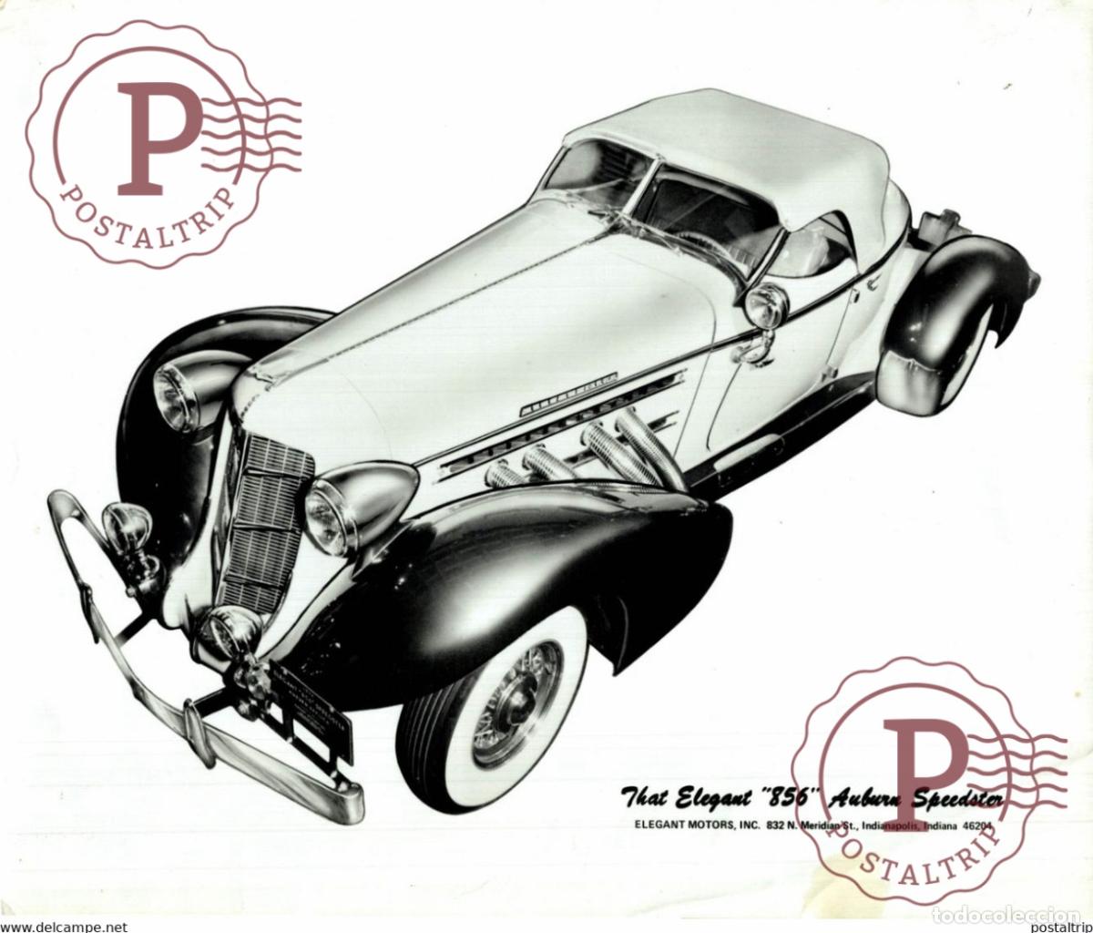 Coches y Motocicletas: AUBURN SPEEDSTER 856 ELEGANT MOTORS INDIANAPOLIS 25,5*20,5CM USA MOTOR CARS COCHES Bryan Goodman Co