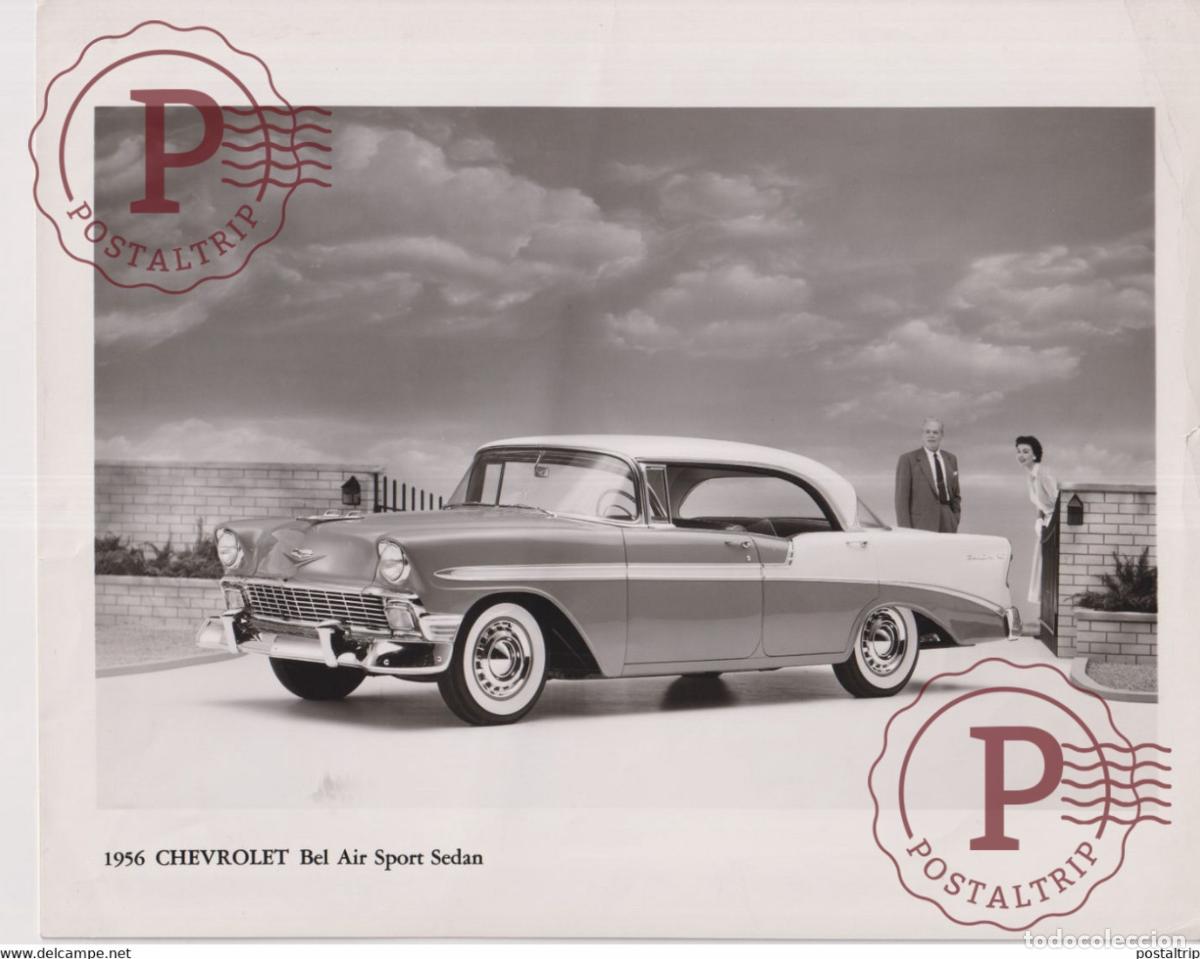 Voitures et Motocyclettes: CHEVROLET BEL AIR SPORT SEDAN 25*20CM VOITURE CAR COCHES Bryan Goodman Collection