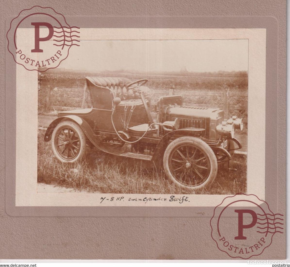 Coches y Motocicletas: SWIFT ON CUPBOARD Y-8HP TWIN CYLINDER 1904 20*19CM VOITURE CAR COCHES Bryan Goodman Collection