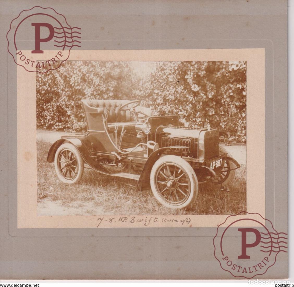 Coches y Motocicletas: SWIFT ON CUPBOARD 7-8 H.P. TWIN CY2 1905 AP 887 21*20CM VOITURE CAR COCHES Bryan Goodman Collecti
