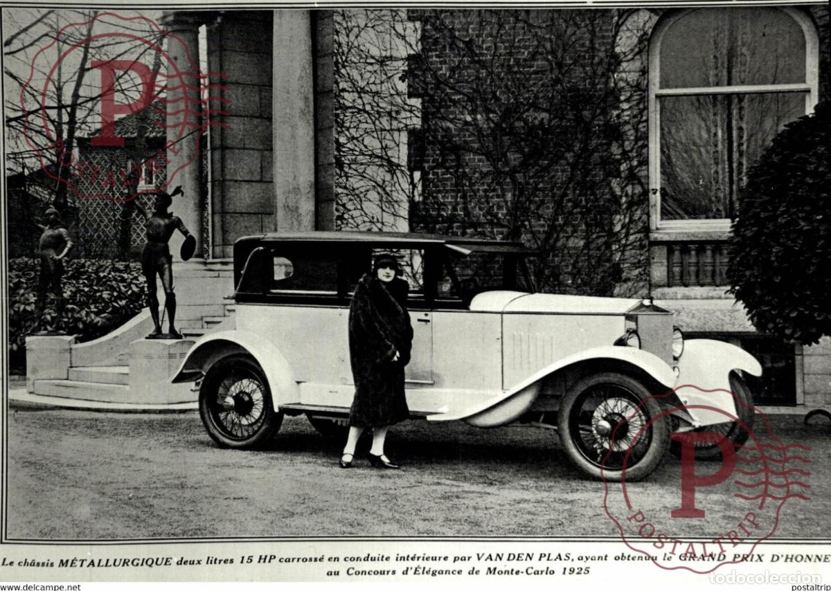 Coches y Motocicletas: M&Eacute;TALLURGIQUE 1925 CH&Acirc;SSIS VAN DEN PLAS G.P DHONNEUR MONTE CARLO 21*15,5 USA MOTOR CARS COCHES Brya