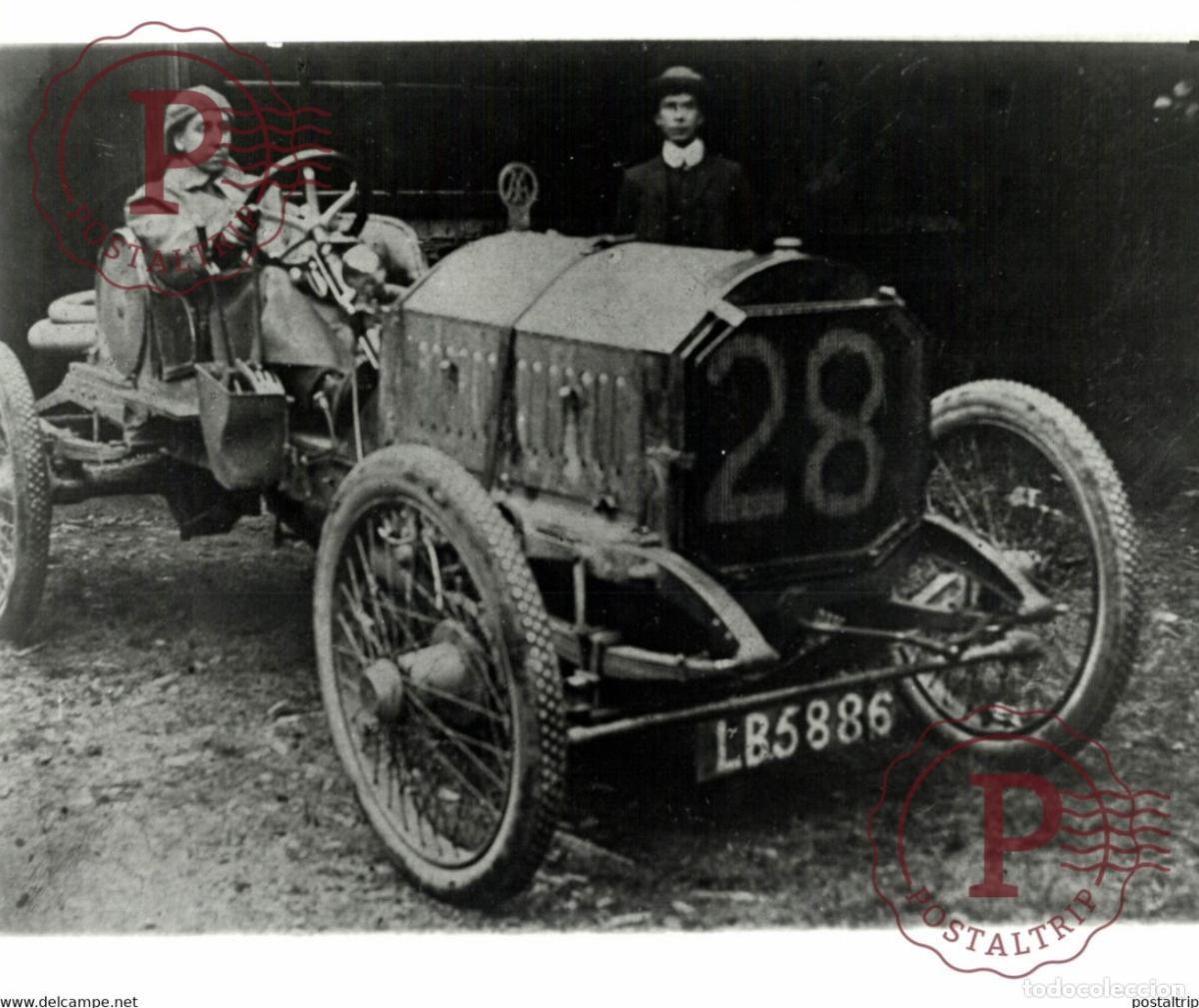 Coches y Motocicletas: HUTTON 1908 N&ordm; 28 RACE 25,5*20,5CM USA MOTOR CARS COCHES Bryan Goodman Collection