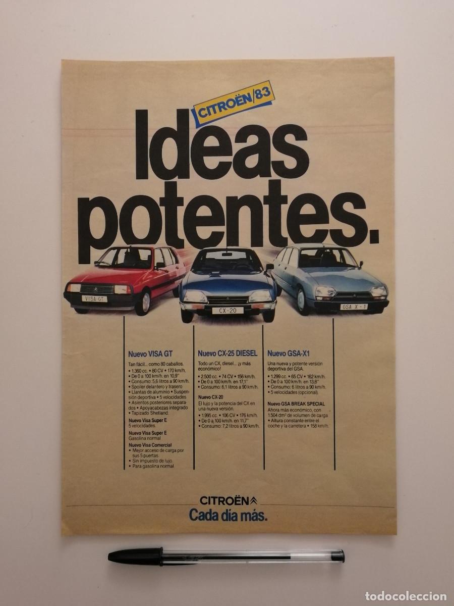 Coches y Motocicletas: ANTIGUO ANUNCIO ENCARTONADO -A4- CITROEN 1983 - CX 25 GSA X1 VISA GT - PUBLICIDAD