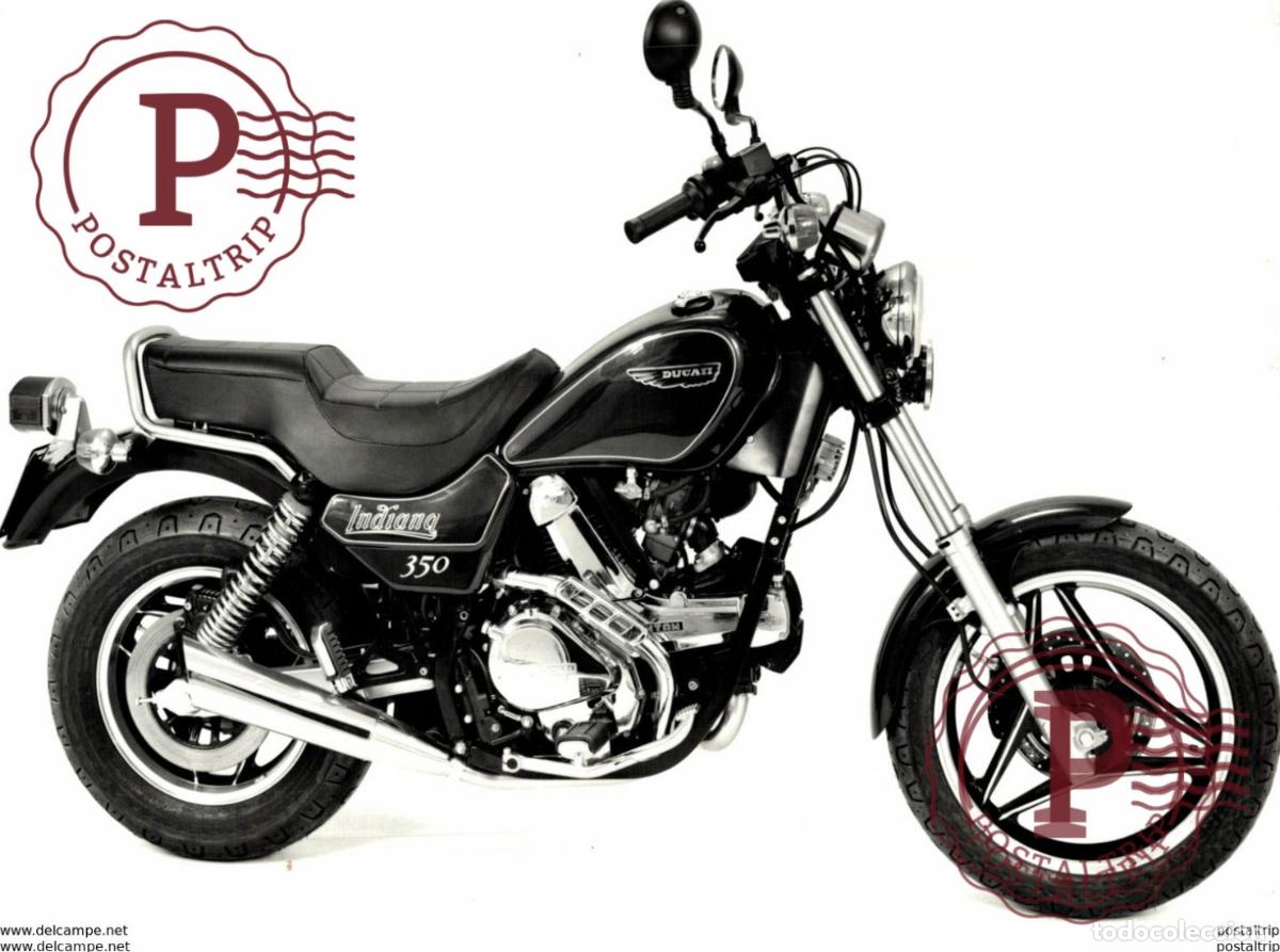Coches y Motocicletas: Ducati Indiana 350 +-22cm * 14cm. Moto MOTOCROSS MOTORCYCLE Douglas J Jackson archive of motorcycles